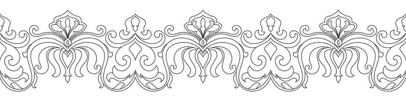 Seamless Abstract Floral Line Art for Borders and Frames vector
