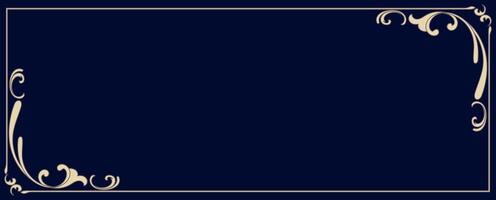 Luxurious decorative golden frame on a classic navy background. vector