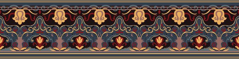 Elegant yellow frame pattern, perfect for textiles and ornamental carpet designs. vector