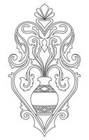 Timeless abstract composition of vintage black lines over a crisp white surface. vector