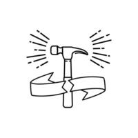 Hammer for labor on labor day. vector