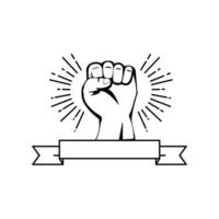 Labor day fist icon. vector