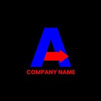 abstract A letter and arrow triangle logo vector