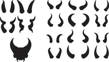 A set of horns and horns for a dragon vector
