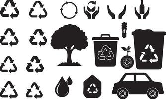 A set of icons for recycling and recycling vector