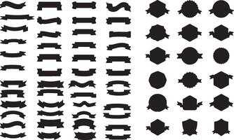 A collection of black ribbons and banners vector