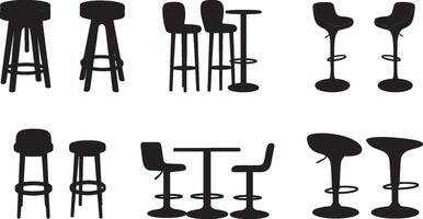 Various bar stools and chairs vector