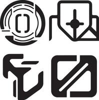 Abstract Technology Logo Icon Set Design vector