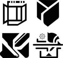 Modern Abstract Technology Logo Icons Set for Construction and Design vector