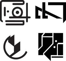 Abstract Geometric Shapes in Black and White vector