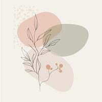 abstract floral design with leaves and berries vector
