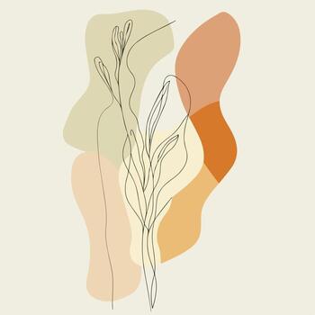 Minimal lines and shapes abstract background vector