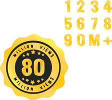 Eighty Million Views 80m Views vector
