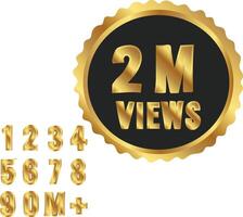 2m Count Views Youtube Views vector