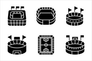 Stadium icon set, isolated on white background. vector