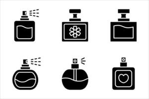 perfume icon set, on a white background. vector