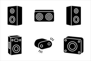 speaker icon set, on white background. vector