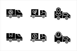 Fast delivery truck icon set, express delivery, quick move, line symbol. illustration. vector