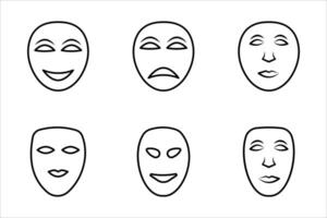 set of mask icons, on a white background. vector