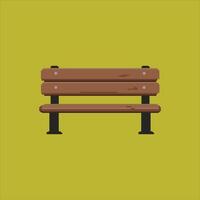 a simple pixel art of bench with olive green background vector