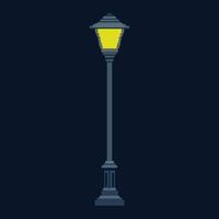 a simple pixel art of street lamp with Midnight Blue background vector