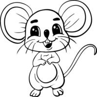 Doodle happy mouse vector