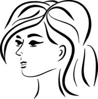 Beautiful woman face outline vector