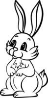 Outline cartoon rabbit vector