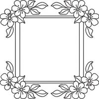 Stylish abstract floral frame design featuring fluid curves and waves. vector