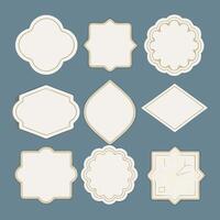Set of simple line frames with double stroke. Easily editable edges with editable line thickness. vector