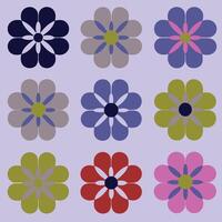 Aesthetic organic pattern floral frame set with wavy flowing curved lines vector