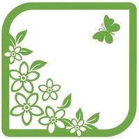 Wavy line abstract floral frame pattern with smooth organic curves vector
