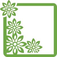 Aesthetic organic floral frame pattern with flowing curved lines vector