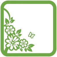 Creative abstract floral frame pattern with fluid curves and wavy lines vector