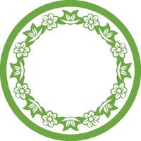 Stylish abstract design floral frame featuring fluid curves and waves vector