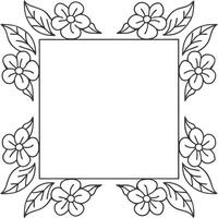 Stylish abstract floral frame design featuring fluid curves and waves vector
