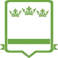 A green and white badge with three crowns vector