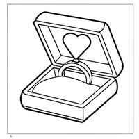 Engagement ring in a box on white background vector