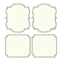 Set of simple line frames with double stroke. Easily editable line art set. vector