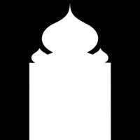 Shape Islamic door and window silhouette Arabic arch. Collection of patterns in oriental style. Frames in Arabian Muslim design for Ramadan Kareem Mosque gate shape isolated on white vector