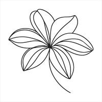 Single one line lily flower in single continuous line drawing style silhouette on white background vector