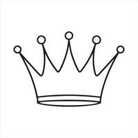 one line Crown one line silhouette on white background vector