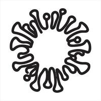 Single one line COVID-19 continuous line symbol silhouette white background vector