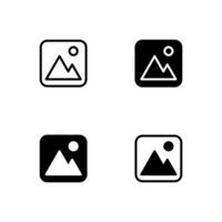 Gallery icon set. Picture icon set. Pic icons. Image icons. Icon set. vector