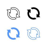 Rotate icon set. Round Arrow icon. Refreash icon. vector