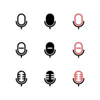 Mic icon set. Microphone icon set. Sound, Audio, Noise icon. vector
