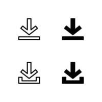 Download icon set. Down arrow icon. Import icon. Icon set. vector