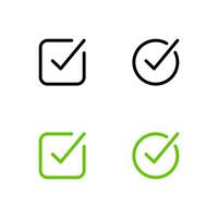 Checkmark icon set. Checkbox icon. Approve icon set. Yes icon. vector