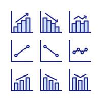 Business graph icon set. Graph icon set. Graph and chart icons. Icon set. vector