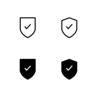 Shield icon set. Approve shield icon set. Icon set. vector
